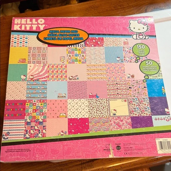 12 by 12 Hello Kitty Pink and Blue Mega Paper Pad - Picture 1 of 14
